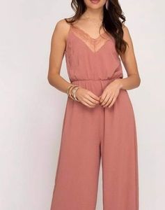 Blush pink/dusty rose jump suit women's small